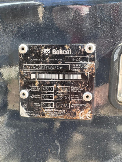  Экскаватор  BOBCAT E45  2018 года